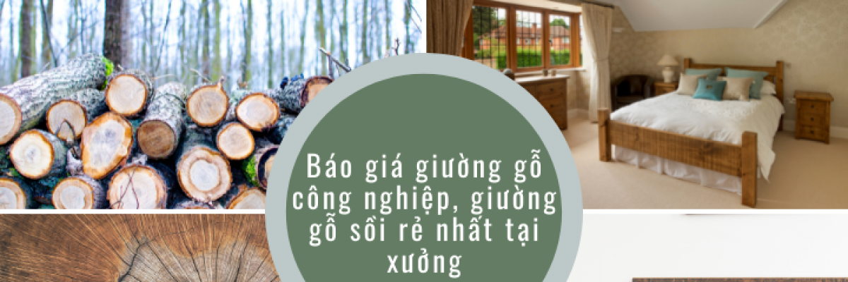 Báo giá giường gỗ công nghiệp, giường gỗ sồi rẻ nhất tại xưởng